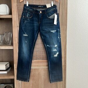 Zara Mid-Waist Relaxed Denim Jean Dark Wash Women Size 2 EUR 34 NWT